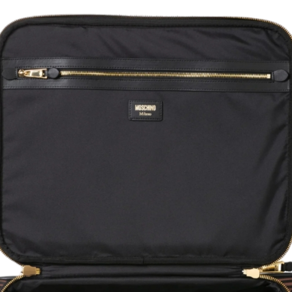 💕HP💕NWT MOSCHINO ALL-OVER LOGO NYLON TROLLEY CASE CARRY ON💕 - Picture 9 of 16